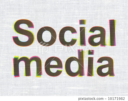 Social media concept: Social Media on fabric texture background Social media concept: Social Media on fabric texture background 10171982