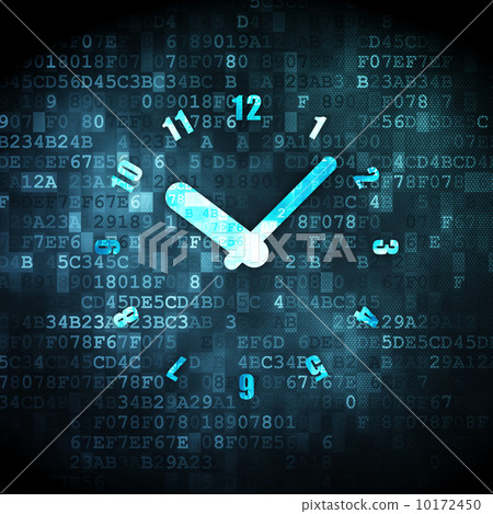 Timeline concept: Clock on digital background 10172450