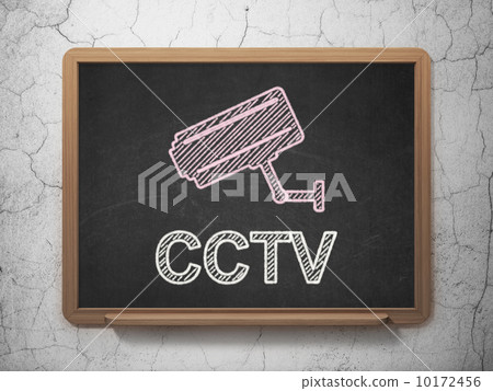 Protection concept: Cctv Camera and CCTV on chalkboard Protection concept: Cctv Camera and CCTV on chalkboard 10172456