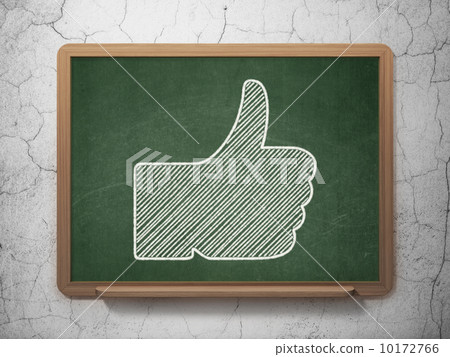 Social media concept: Like on chalkboard background 10172766
