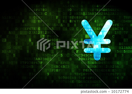 Currency concept: Yen on digital background Currency concept: Yen on digital background 10172774