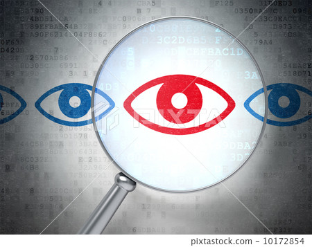 Safety concept: Eye with optical glass on digital background Safety concept: Eye with optical glass on digital background 10172854