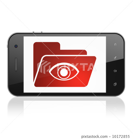 Finance concept: Folder With Eye on smartphone Finance concept: Folder With Eye on smartphone 10172855