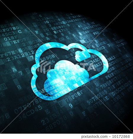 Cloud computing concept: Cloud on digital background 10172868