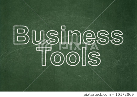 Finance concept: Business Tools on chalkboard background 10172869