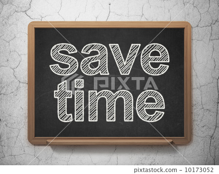 Timeline concept: Save Time on chalkboard background Timeline concept: Save Time on chalkboard background 10173052