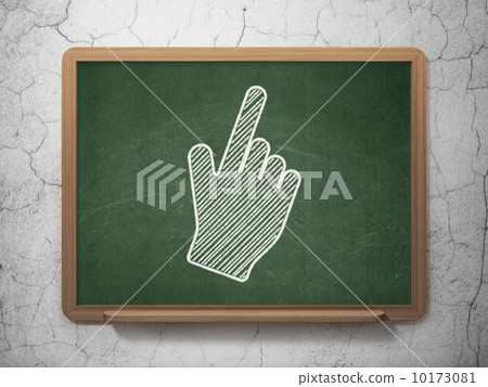 Advertising concept: Mouse Cursor on chalkboard background Advertising concept: Mouse Cursor on chalkboard background 10173081