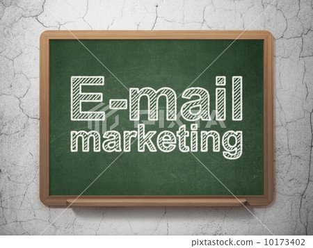 Marketing concept: E-mail Marketing on chalkboard background 10173402