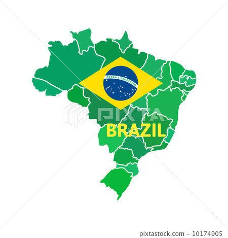 Flat simple Brazil map Flat simple Brazil map 10174905