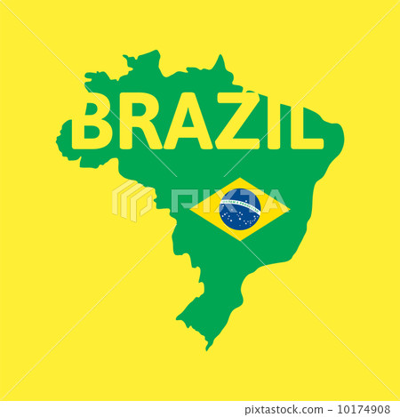 Flat simple Brazil map 10174908
