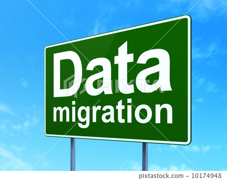 Data Migration on road sign background 10174948