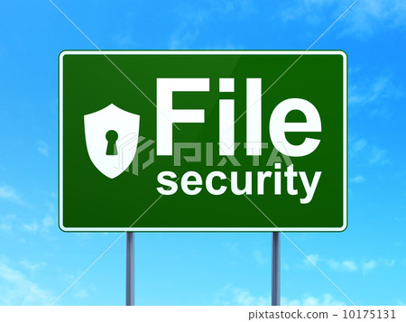 File Security and Shield With Keyhole on sign File Security and Shield With Keyhole on sign 10175131