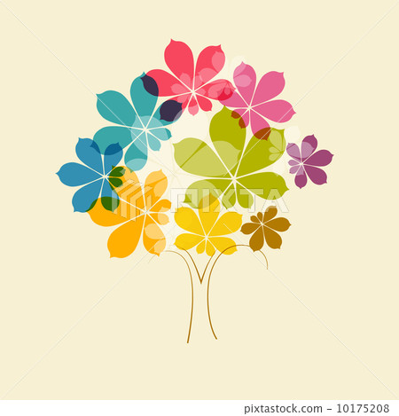 Abstract Vector Colorful Tree on Old Paper Background Abstract Vector Colorful Tree on Old Paper Background 10175208