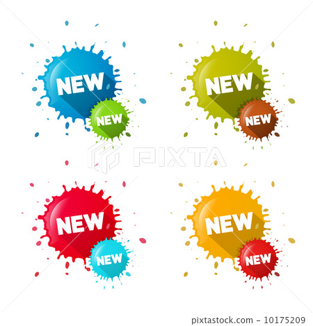 Vector Colorful Stickers - Stains With New Title Set Vector Colorful Stickers - Stains With New Title Set 10175209