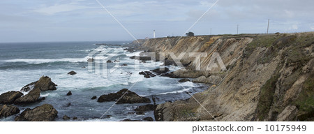 Point Arena historic light house ocean coast Panorama 10175949