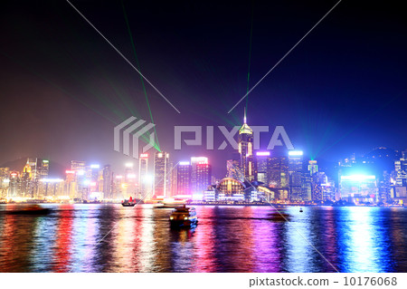 Hong Kong skyline and Victoria harbor from Kowloon 10176068