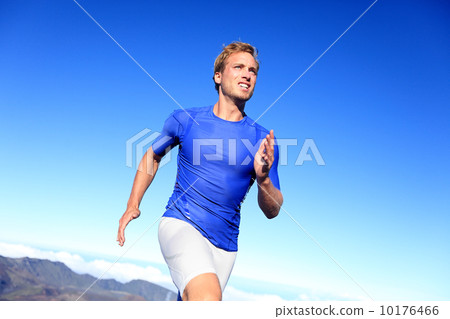 Athlete runner sprinting running to success 10176466