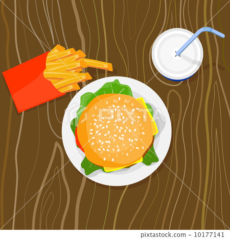 Burger Fries Drink Retro 10177141