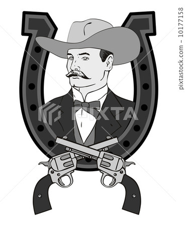Cowboy Portrait in Horseshoe Cowboy Portrait in Horseshoe 10177158