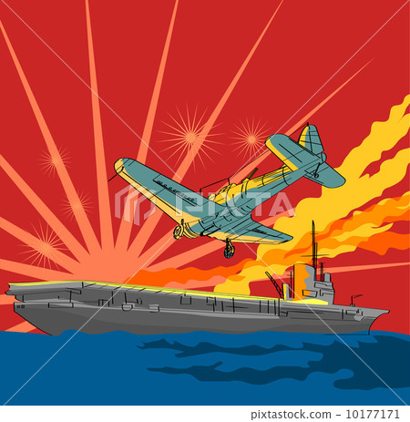 Airplane Attacking Ship Airplane Attacking Ship 10177171