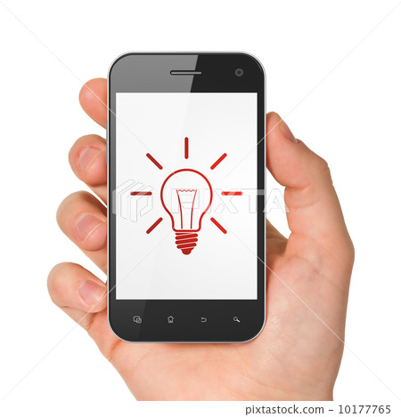 Finance concept: Light Bulb on smartphone 10177765