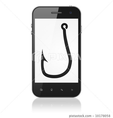 Privacy concept: Fishing Hook on smartphone Privacy concept: Fishing Hook on smartphone 10178058