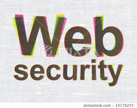 Safety concept: Web Security on fabric texture background Safety concept: Web Security on fabric texture background 10178255