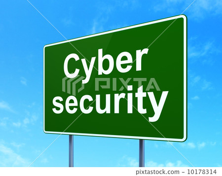 Safety concept: Cyber Security on road sign background Safety concept: Cyber Security on road sign background 10178314