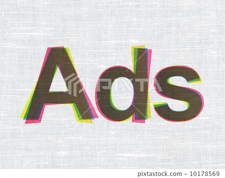 Marketing concept: Ads on fabric texture background 10178569