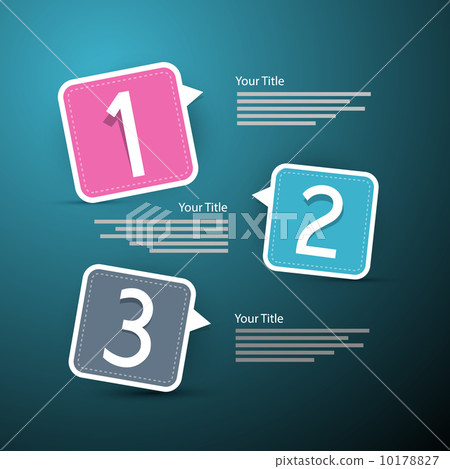 One, two, three, vector paper progress steps for tutorial, infographics One, two, three, vector paper progress steps for tutorial, infographics 10178827