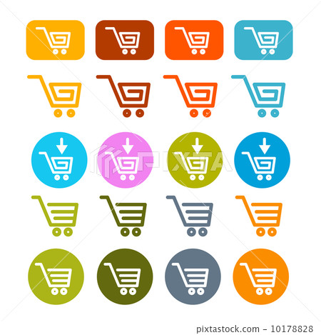 Shopping Cart, Basket, Web Symbols, Icons Set 10178828
