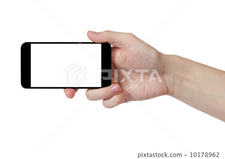 adult man hand taking photo with generic smartphone 10178962