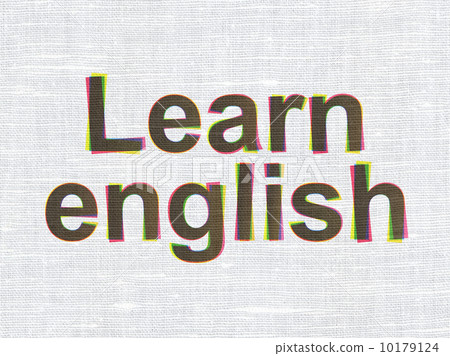 education concept: learn english on fabric texture background