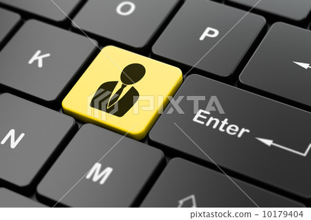 Business Man on computer keyboard background 10179404