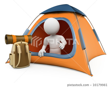 3D white people. Camping tent 3D white people. Camping tent 10179981