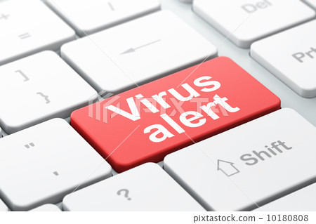 Protection concept: Virus Alert on computer keyboard background 10180808