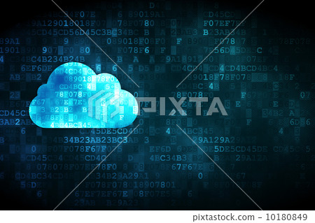 Cloud networking concept: Cloud on digital background Cloud networking concept: Cloud on digital background 10180849