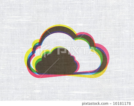 Cloud networking concept: Cloud on fabric texture background Cloud networking concept: Cloud on fabric texture background 10181178