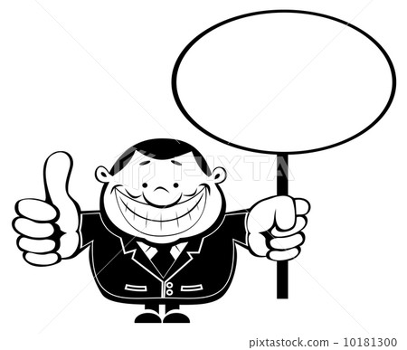 Retro businessman with Blank sign 10181300