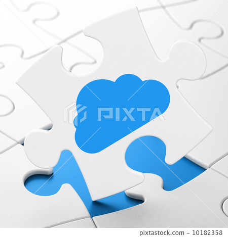 Cloud networking concept: Cloud on puzzle background Cloud networking concept: Cloud on puzzle background 10182358