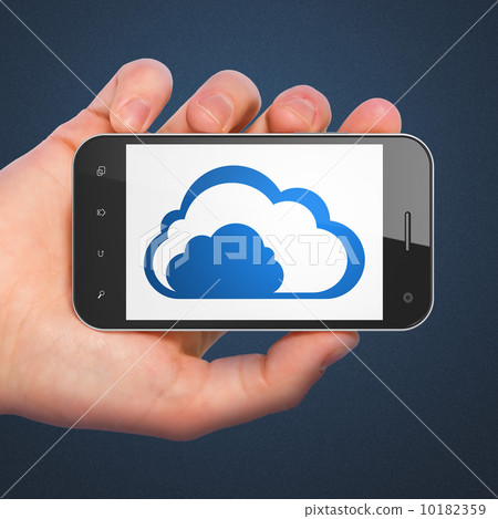 Cloud technology concept: Cloud on smartphone Cloud technology concept: Cloud on smartphone 10182359