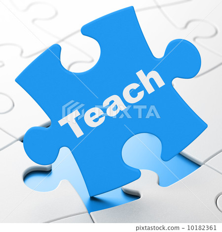 Education concept: Teach on puzzle background Education concept: Teach on puzzle background 10182361