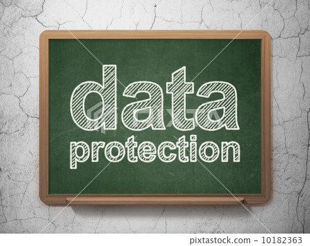 Protection concept: Data Protection on chalkboard background Protection concept: Data Protection on chalkboard background 10182363