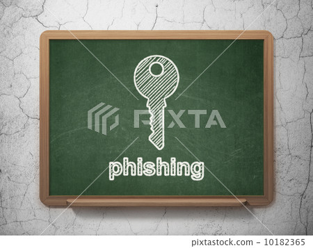 Privacy concept: Key and Phishing on chalkboard background Privacy concept: Key and Phishing on chalkboard background 10182365