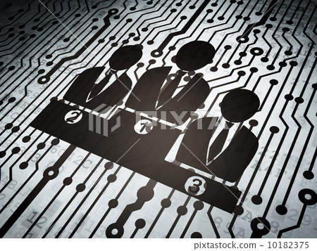 Business concept: circuit board with Business Team Business concept: circuit board with Business Team 10182375