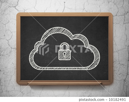 Cloud computing concept: Cloud With Padlock on... - Stock Illustration ...