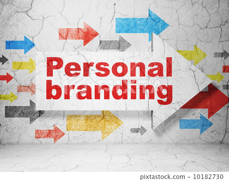 Marketing concept: arrow whis Personal Branding on grunge wall 10182730