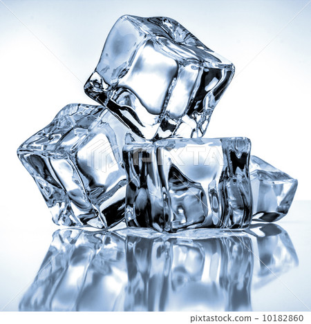 Ice cubes on blue background 10182860