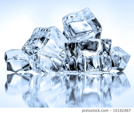 Ice cubes on blue background Ice cubes on blue background 10182867