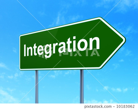Finance concept: Integration on road sign background 10183062